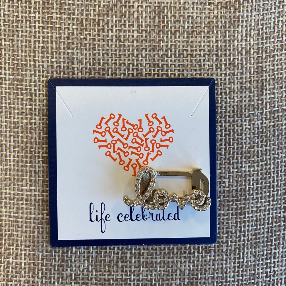 KEEP Collective Gold LOVE Script Pave Charm